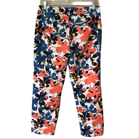HALOGEN Crop Stretch Cotton Pants in‎ Floral NWOT - Picture 2 of 6